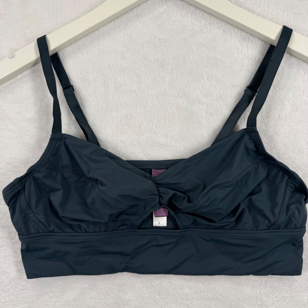 Adore Me Womens Gray Ruched Keyhole Bralette Adjustable Straps BR-09051-DEM L